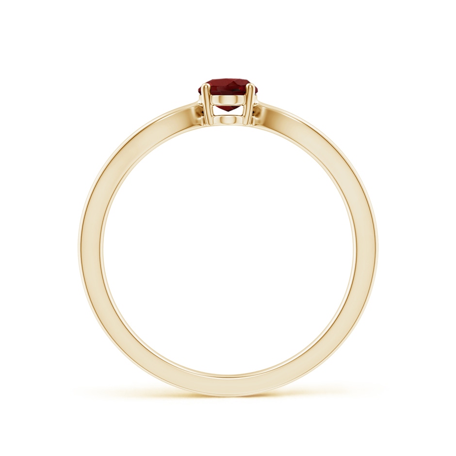 6x4mm AAAA Prong-Set Solitaire Garnet Split Shank Ring in Yellow Gold side-1