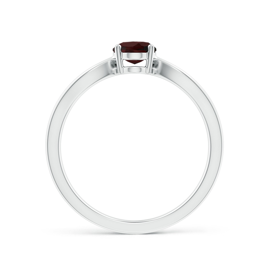 7x5mm A Prong-Set Solitaire Garnet Split Shank Ring in White Gold side-1
