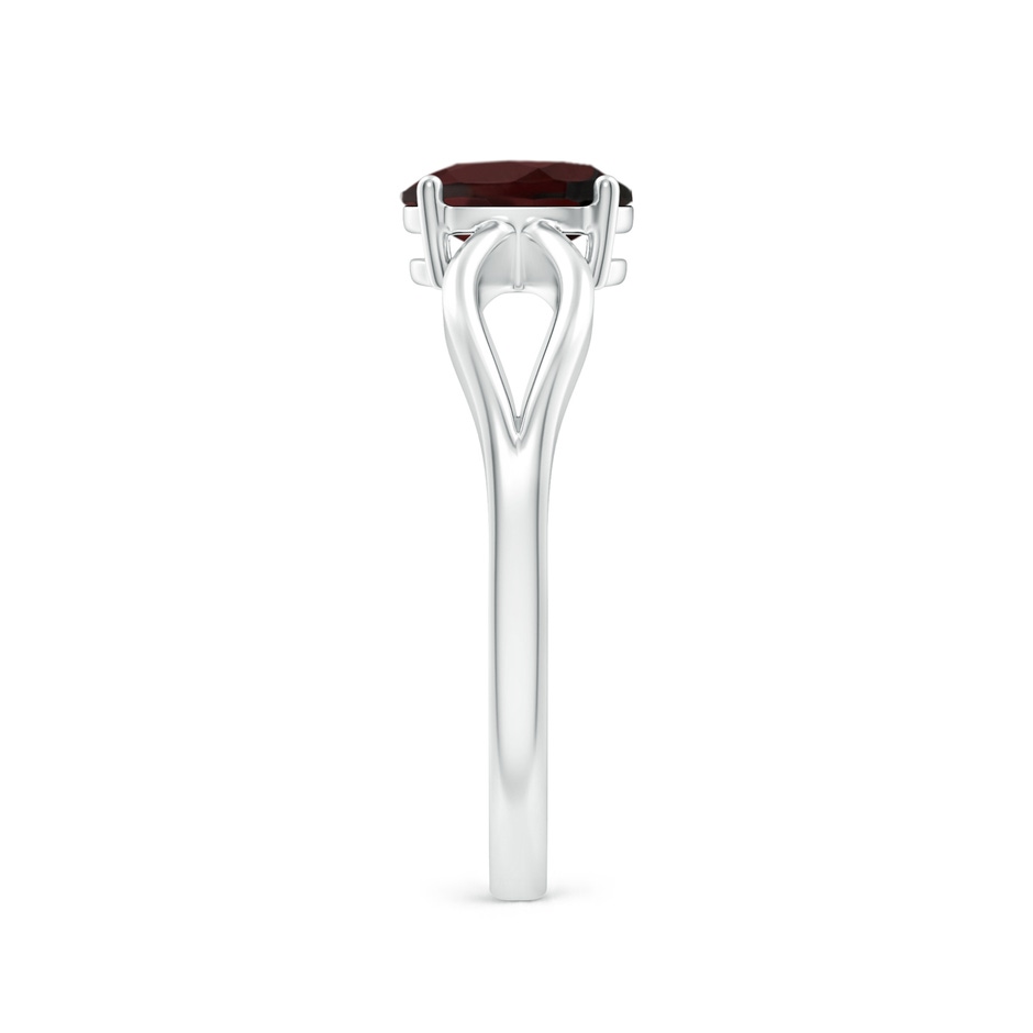 7x5mm A Prong-Set Solitaire Garnet Split Shank Ring in White Gold side-2