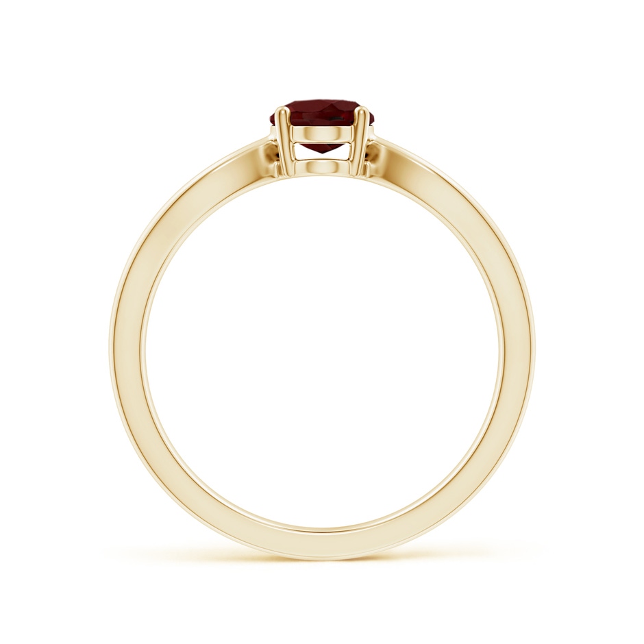 7x5mm AAA Prong-Set Solitaire Garnet Split Shank Ring in Yellow Gold side-1