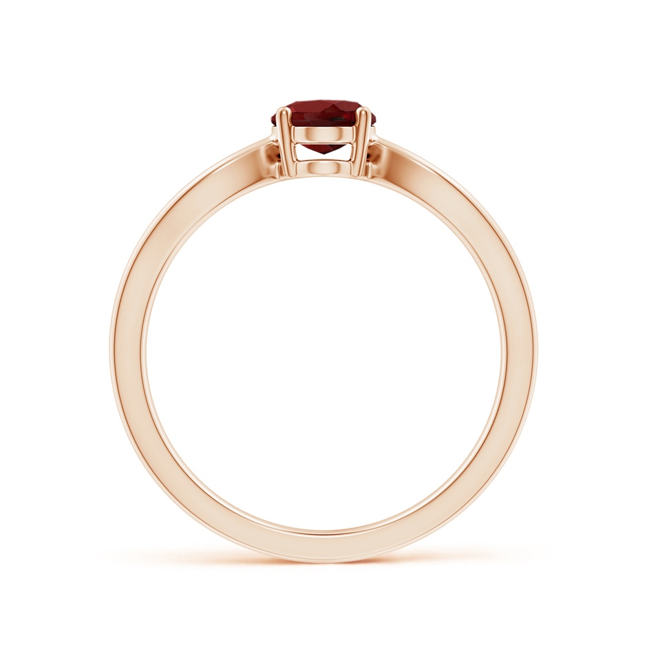 7x5mm AAAA Prong-Set Solitaire Garnet Split Shank Ring in Rose Gold side-1