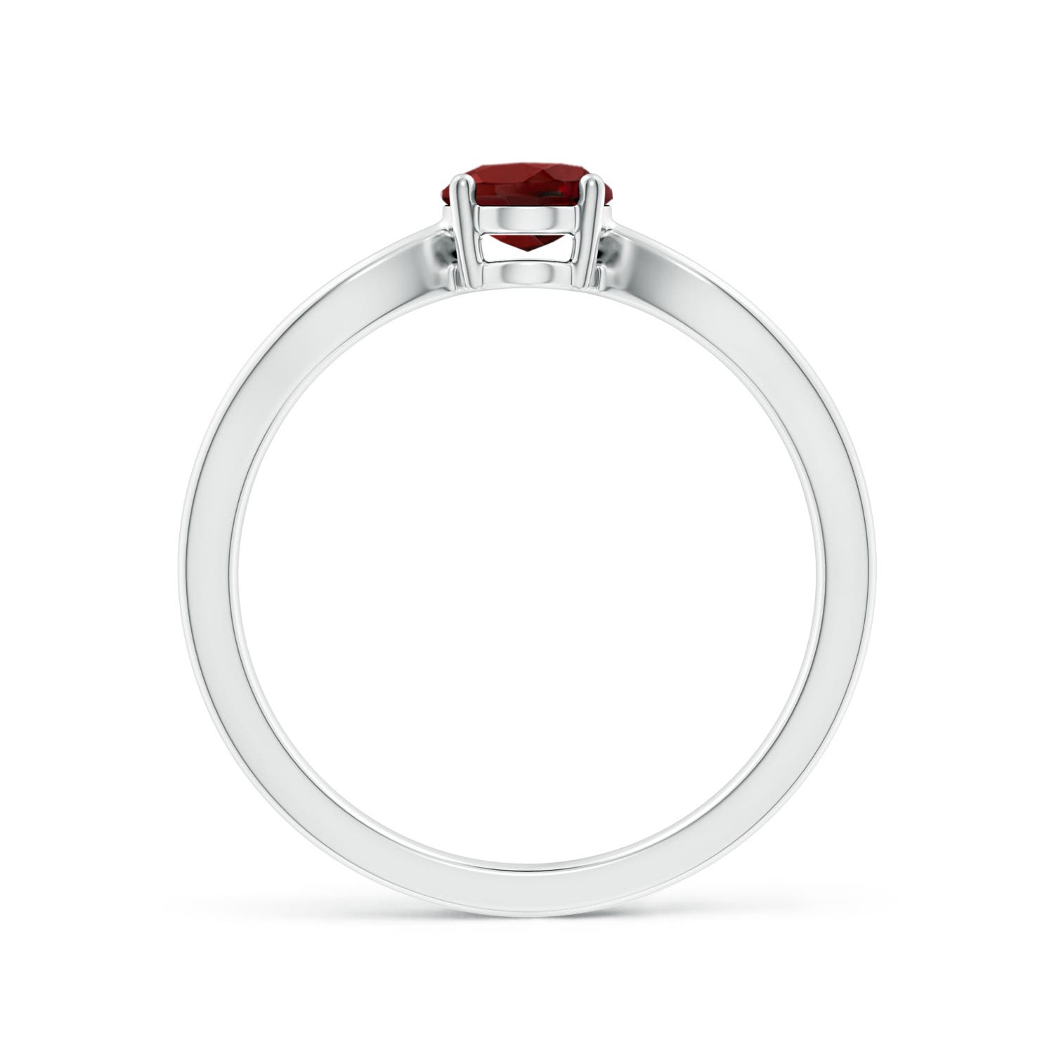 AAAA - Garnet / 0.9 CT / 14 KT White Gold