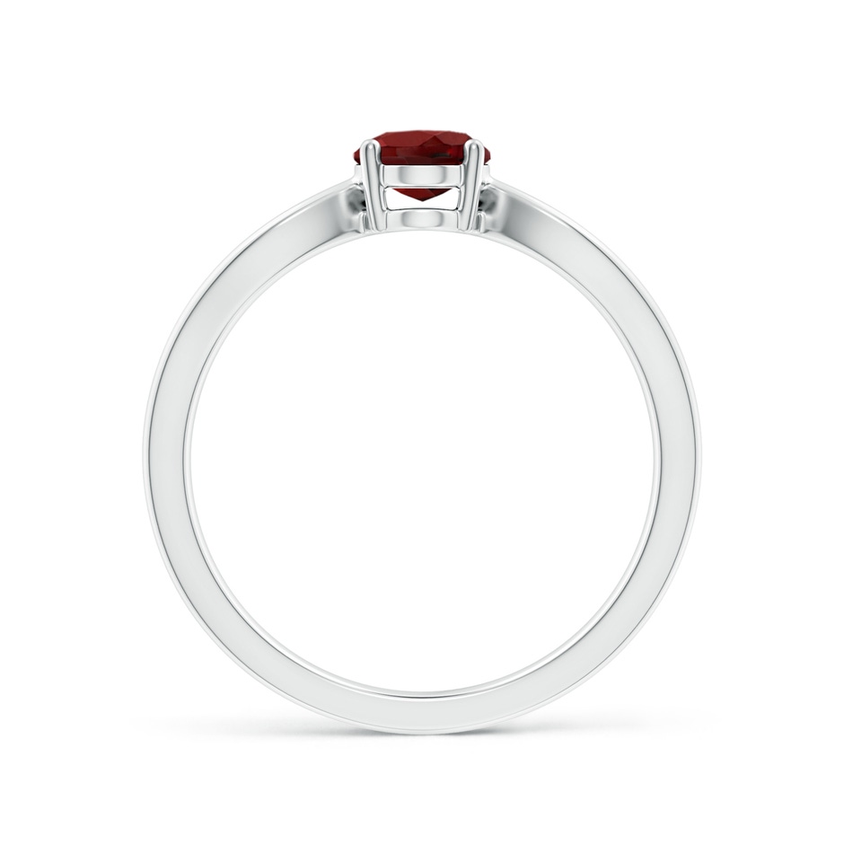 7x5mm AAAA Prong-Set Solitaire Garnet Split Shank Ring in White Gold side-1