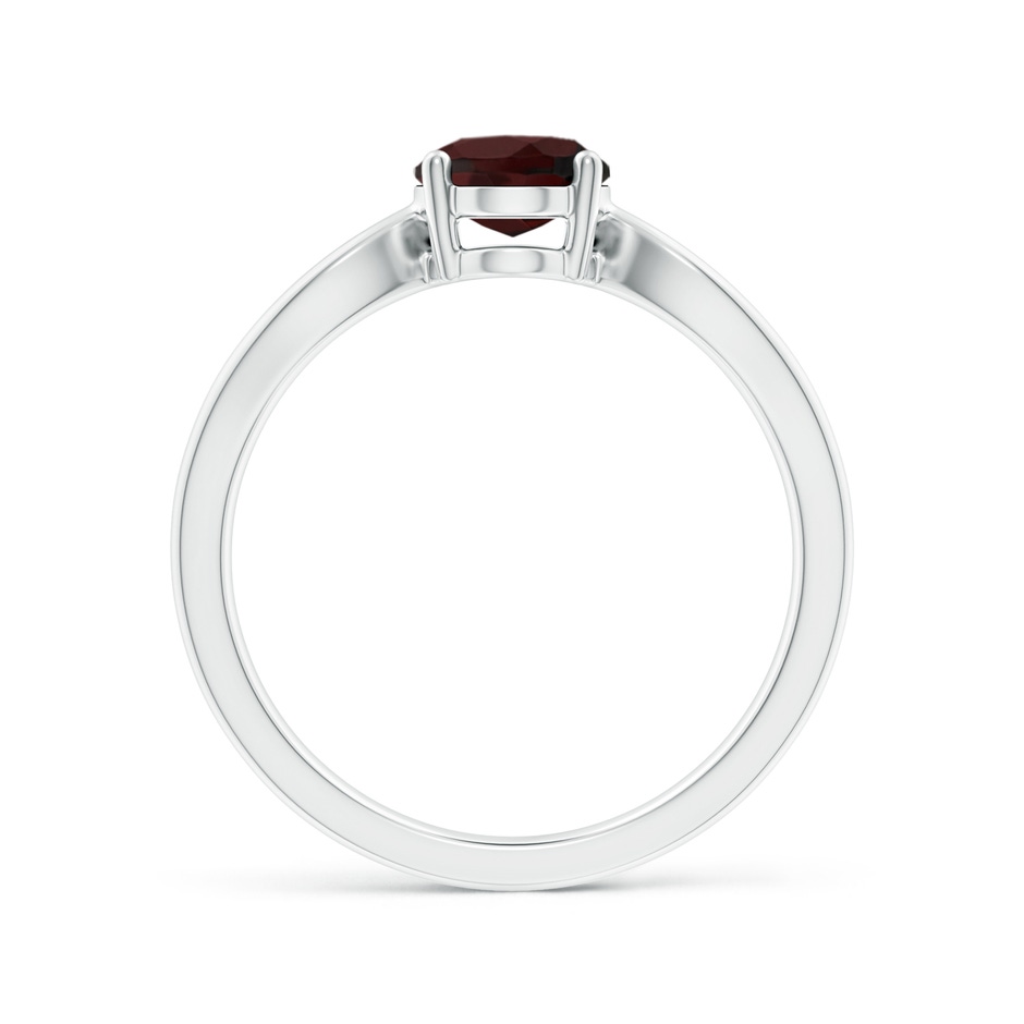 8x6mm A Prong-Set Solitaire Garnet Split Shank Ring in White Gold side-1