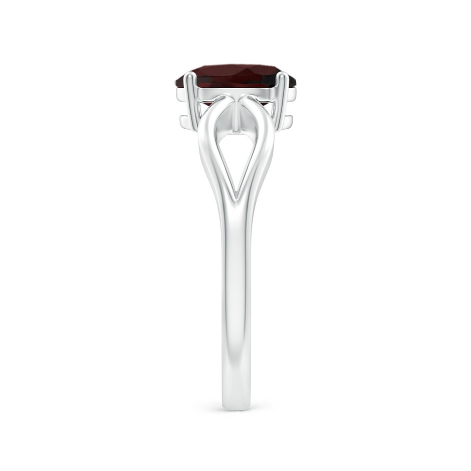 8x6mm A Prong-Set Solitaire Garnet Split Shank Ring in White Gold side-2