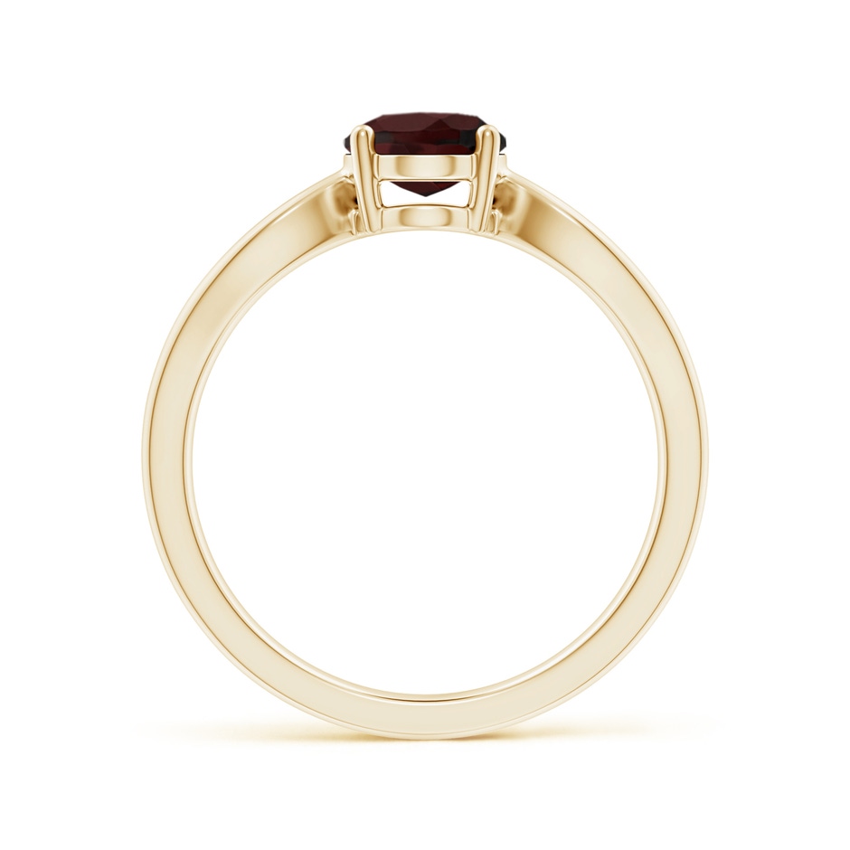 8x6mm A Prong-Set Solitaire Garnet Split Shank Ring in Yellow Gold side-1