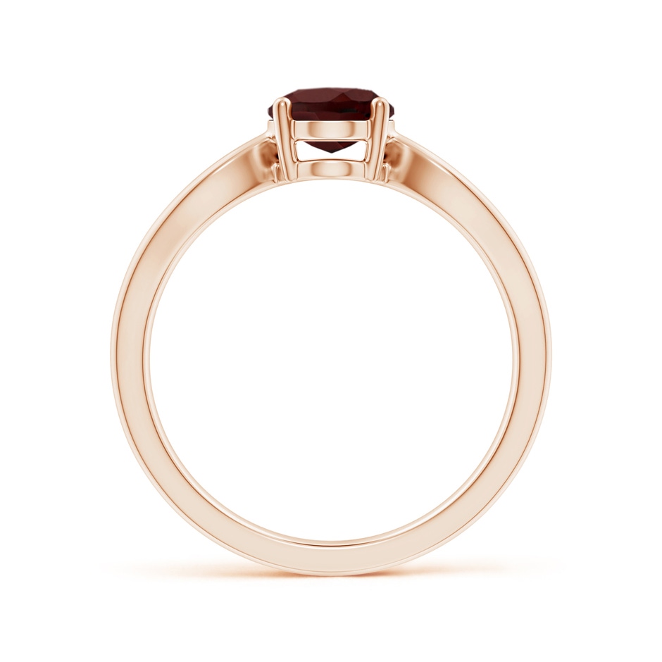 8x6mm AA Prong-Set Solitaire Garnet Split Shank Ring in Rose Gold side-1
