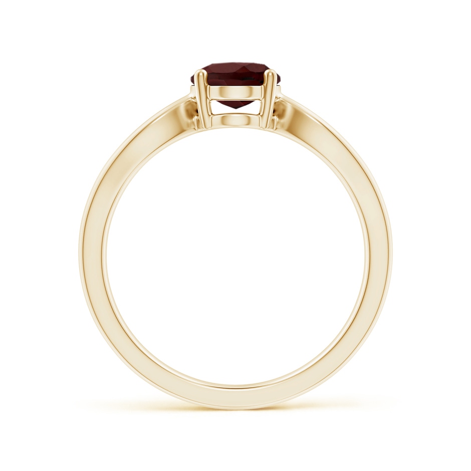 8x6mm AA Prong-Set Solitaire Garnet Split Shank Ring in Yellow Gold side-1