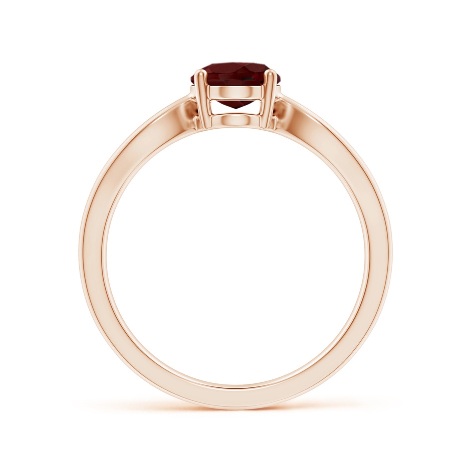 8x6mm AAA Prong-Set Solitaire Garnet Split Shank Ring in Rose Gold side-1