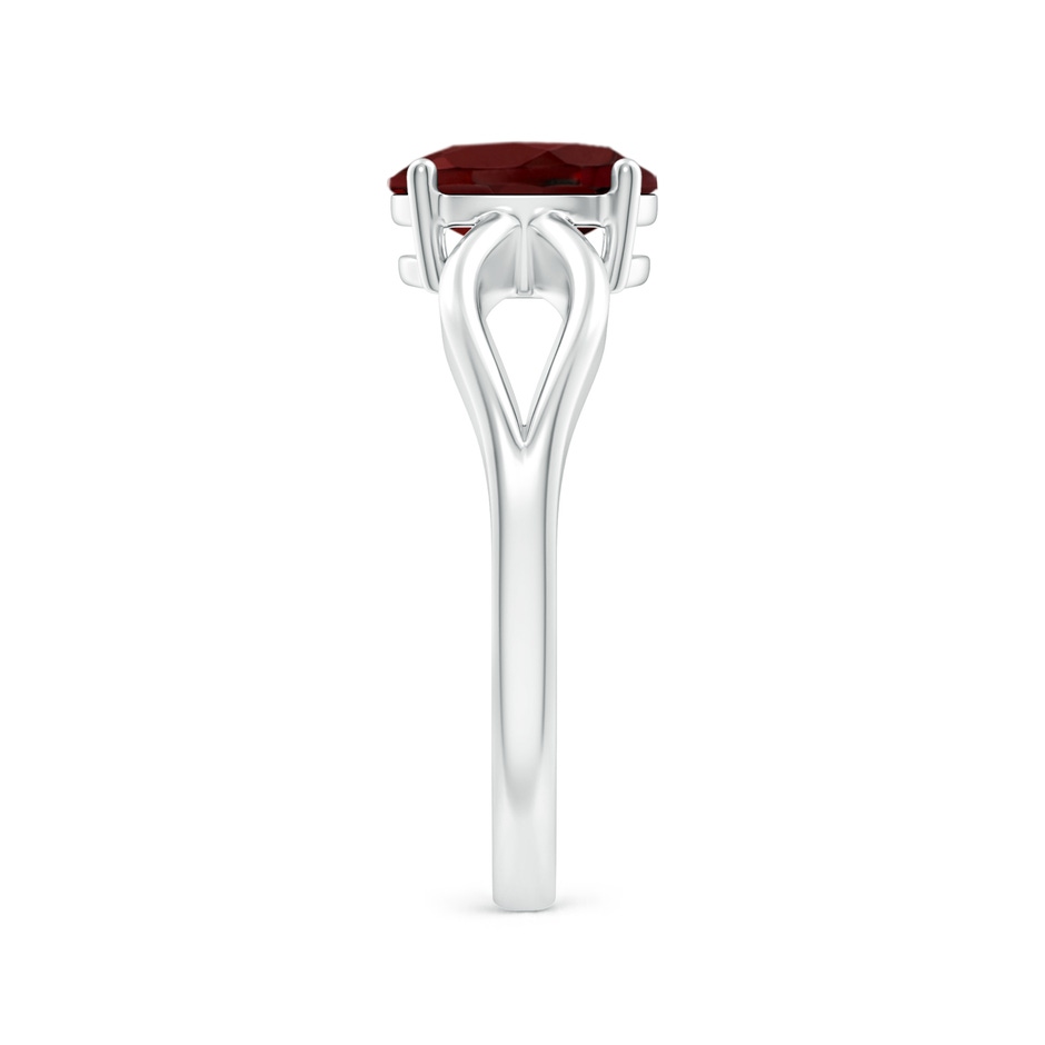 8x6mm AAA Prong-Set Solitaire Garnet Split Shank Ring in White Gold side-2