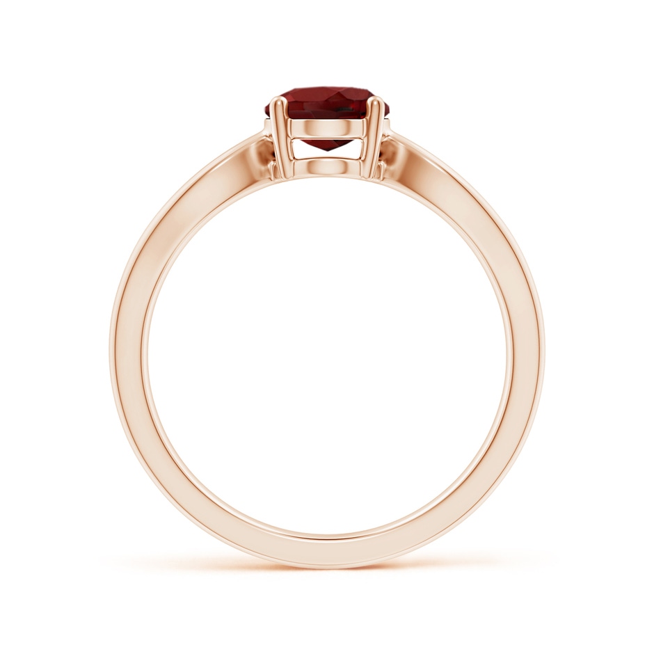 8x6mm AAAA Prong-Set Solitaire Garnet Split Shank Ring in Rose Gold side-1