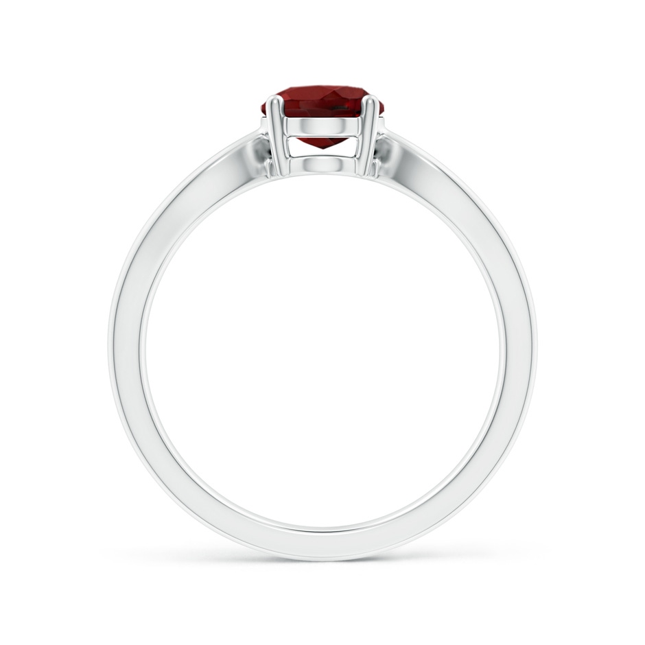 8x6mm AAAA Prong-Set Solitaire Garnet Split Shank Ring in White Gold side-1