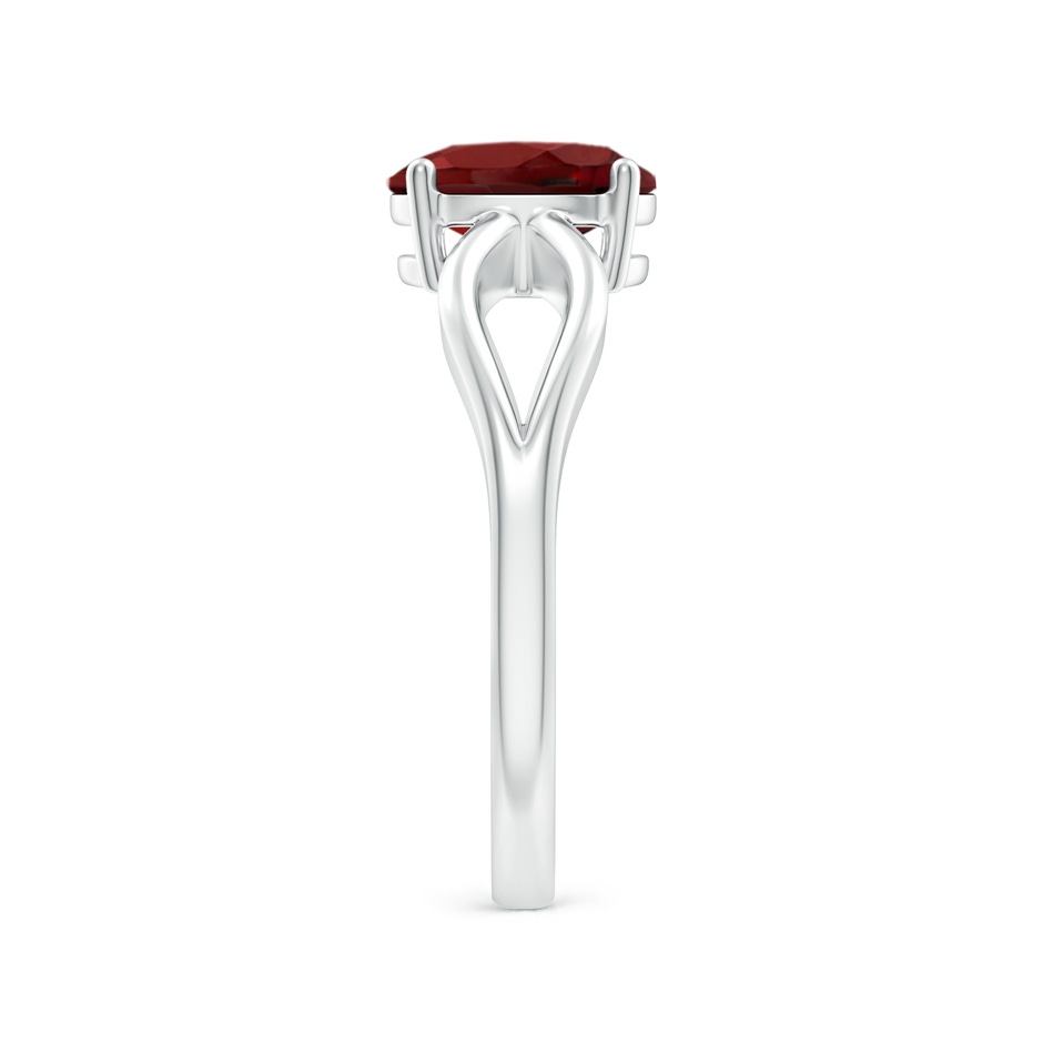 8x6mm AAAA Prong-Set Solitaire Garnet Split Shank Ring in White Gold side-2