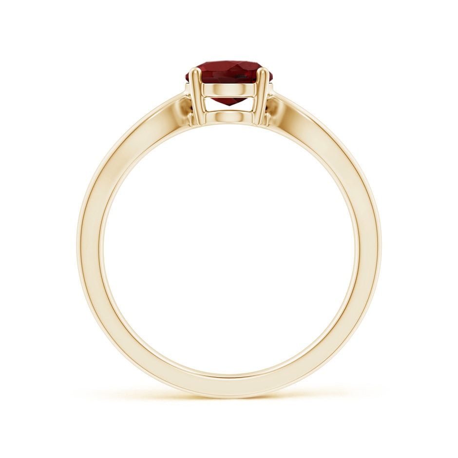 8x6mm AAAA Prong-Set Solitaire Garnet Split Shank Ring in Yellow Gold side-1