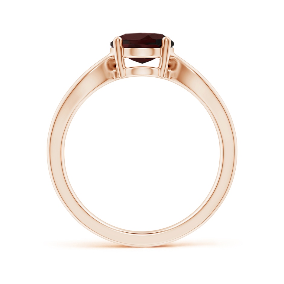 9x7mm A Prong-Set Solitaire Garnet Split Shank Ring in Rose Gold side-1