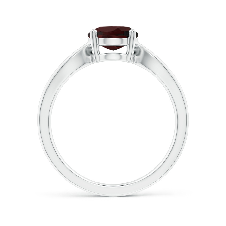 9x7mm A Prong-Set Solitaire Garnet Split Shank Ring in White Gold side-1