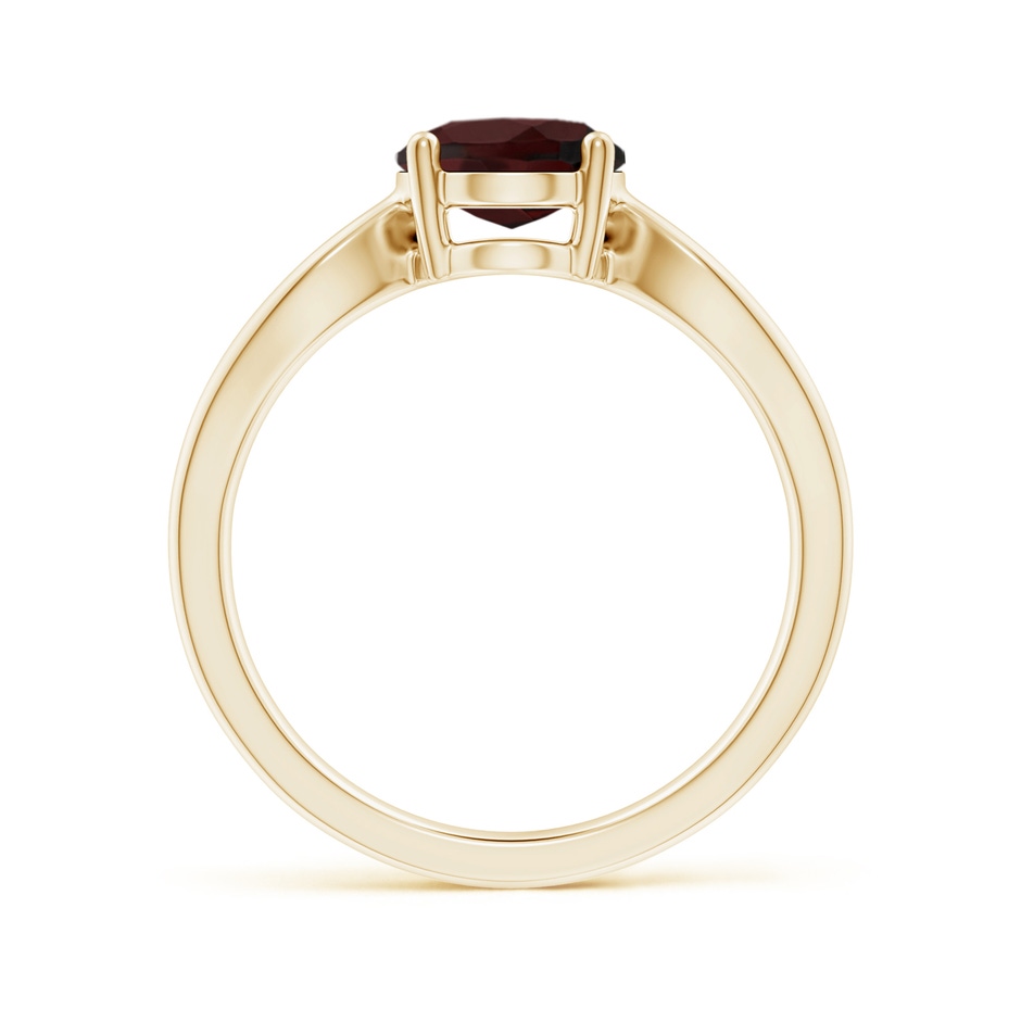 9x7mm A Prong-Set Solitaire Garnet Split Shank Ring in Yellow Gold side-1