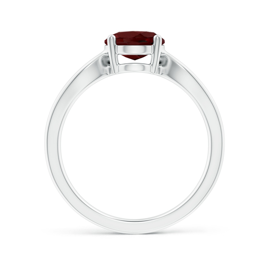 9x7mm AAA Prong-Set Solitaire Garnet Split Shank Ring in White Gold side-1