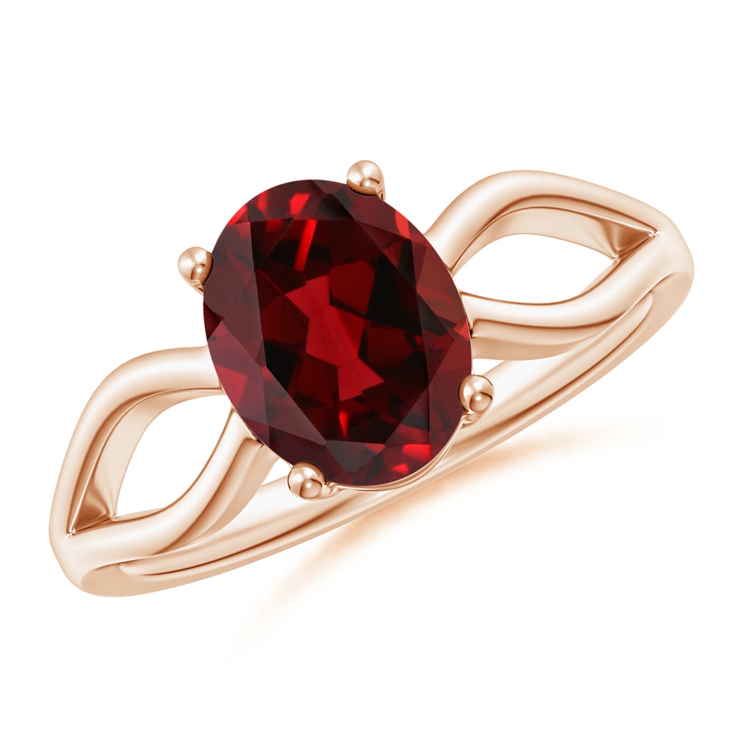 AAAA - Garnet / 2 CT / 14 KT Rose Gold