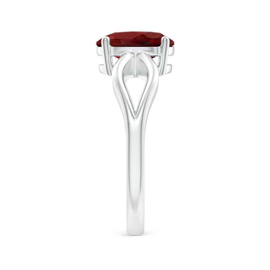 9x7mm AAAA Prong-Set Solitaire Garnet Split Shank Ring in White Gold side-2