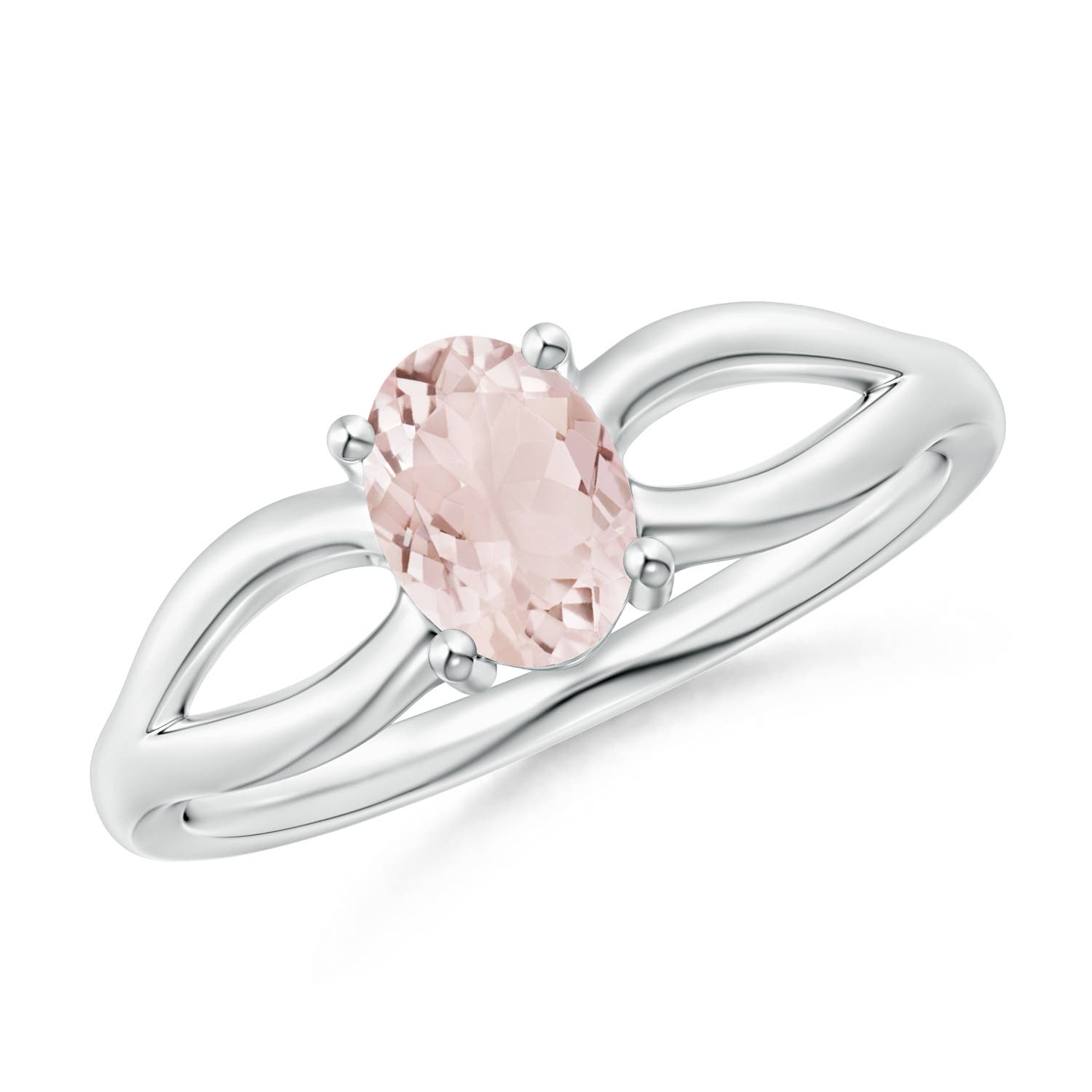 A - Morganite / 0.7 CT / 14 KT White Gold