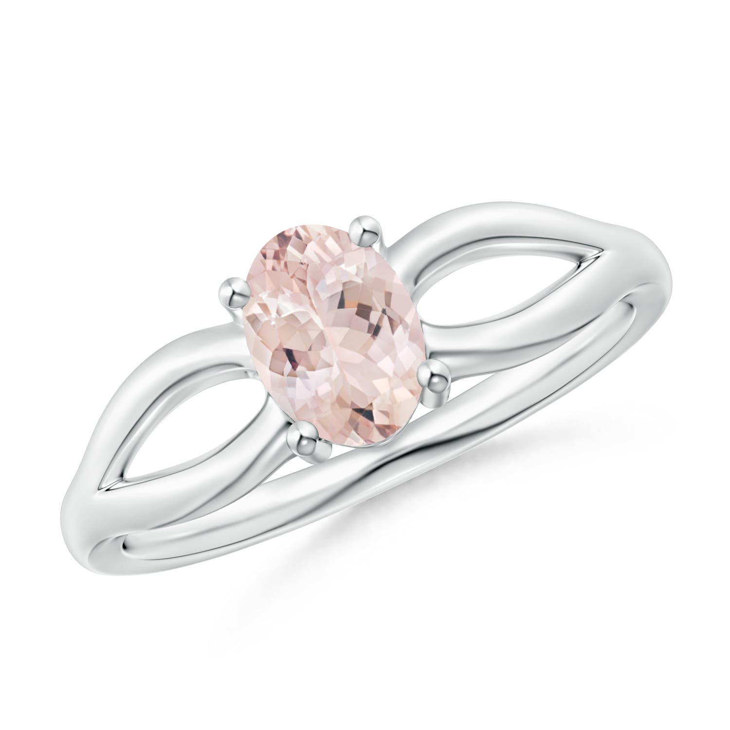 AA - Morganite / 0.7 CT / 14 KT White Gold