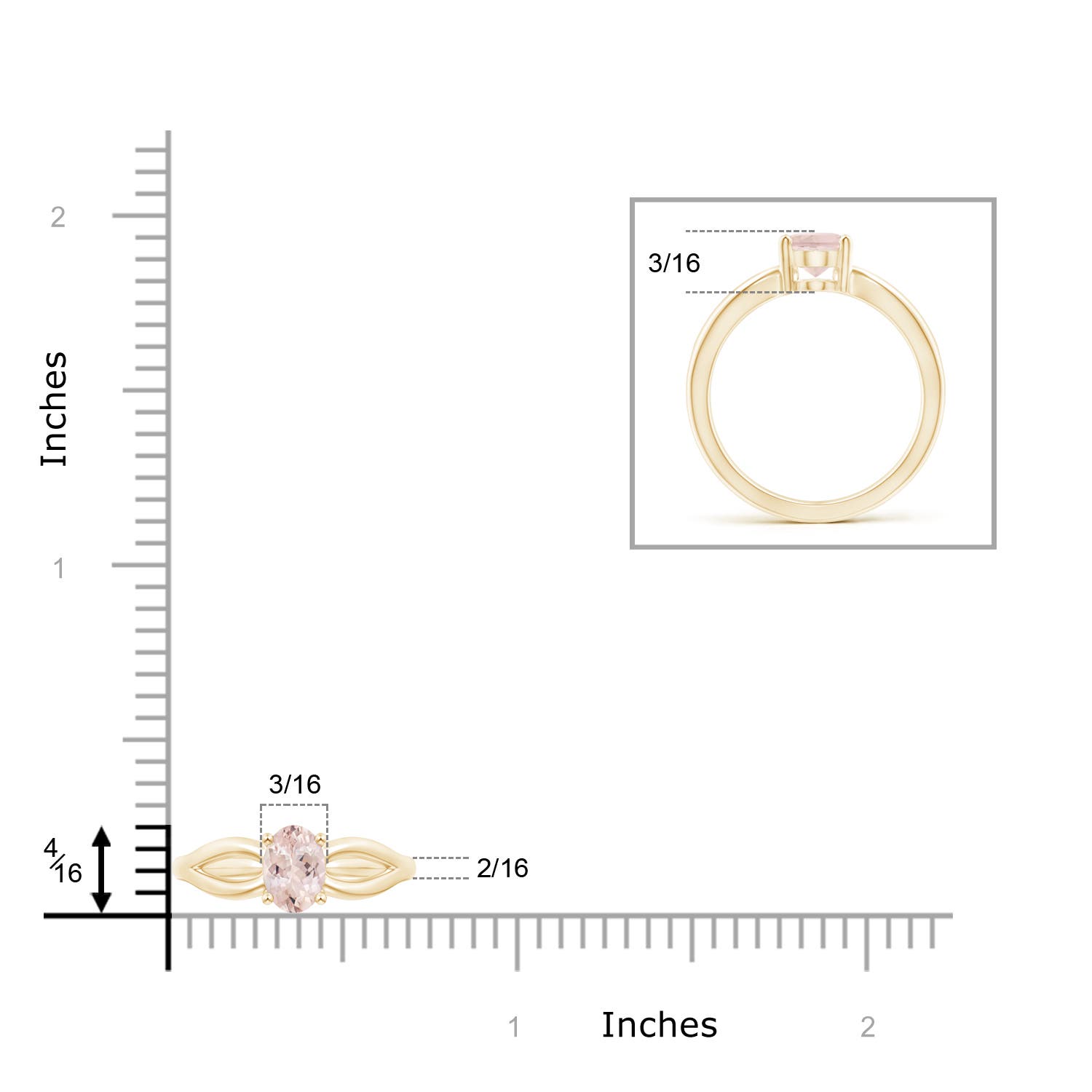 AA - Morganite / 0.7 CT / 14 KT Yellow Gold