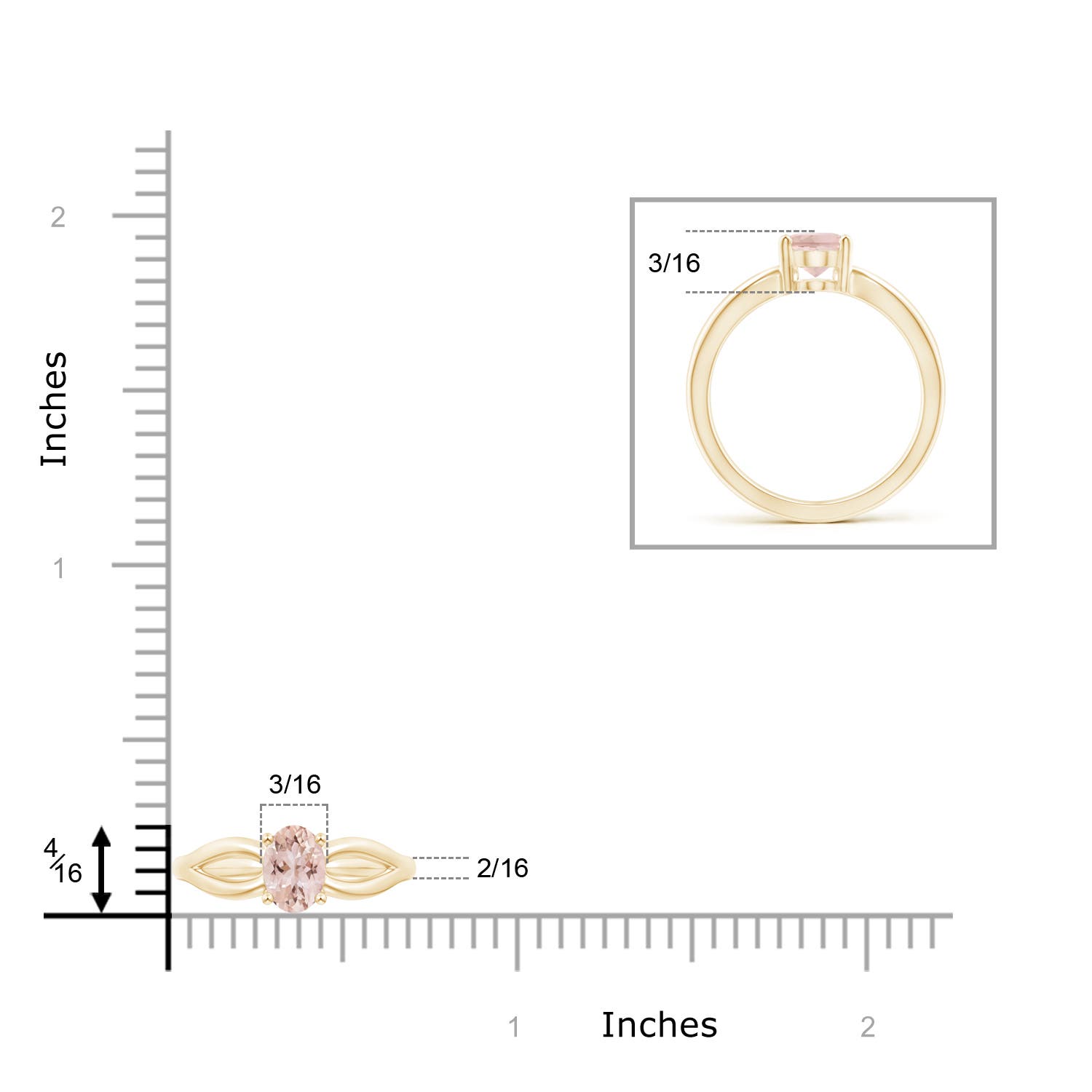 AAA - Morganite / 0.7 CT / 14 KT Yellow Gold