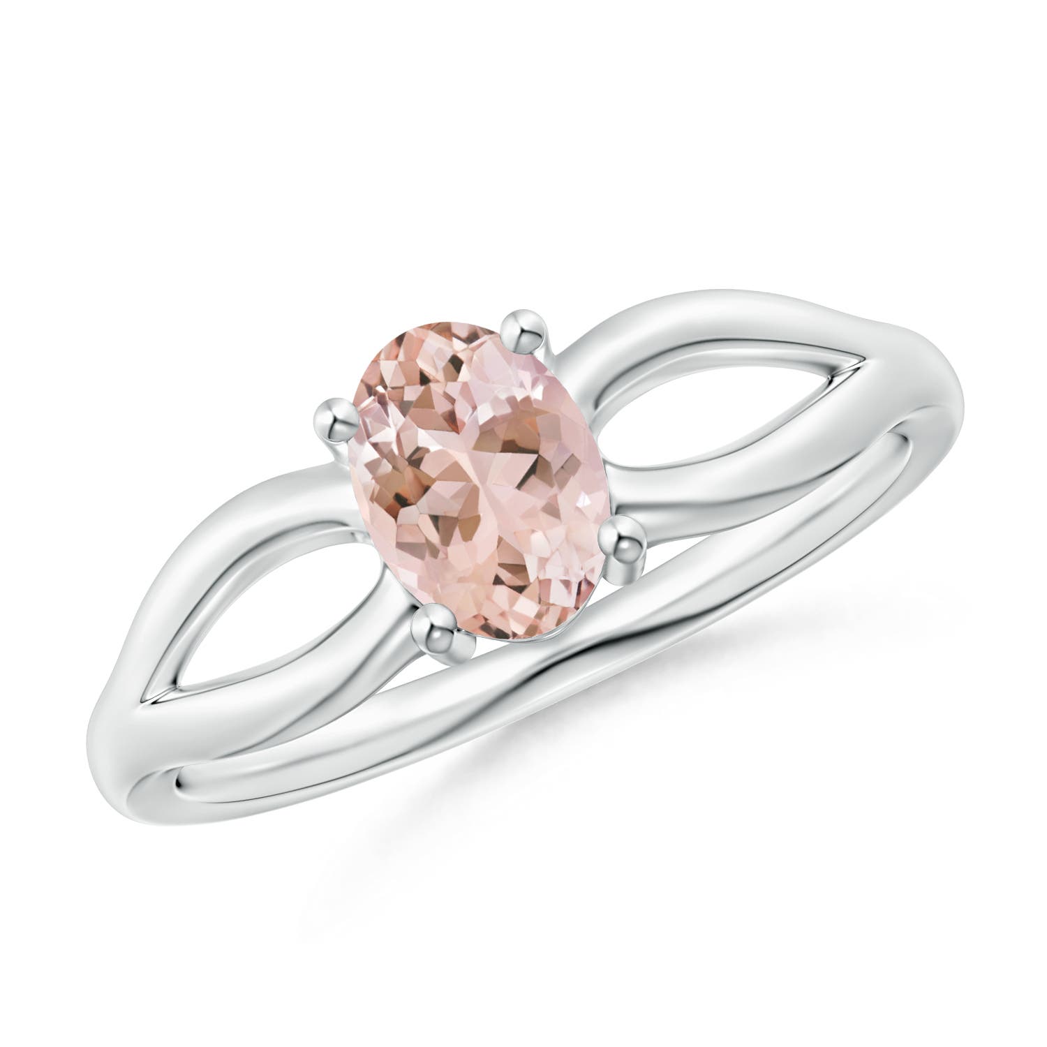 AAAA - Morganite / 0.7 CT / 14 KT White Gold