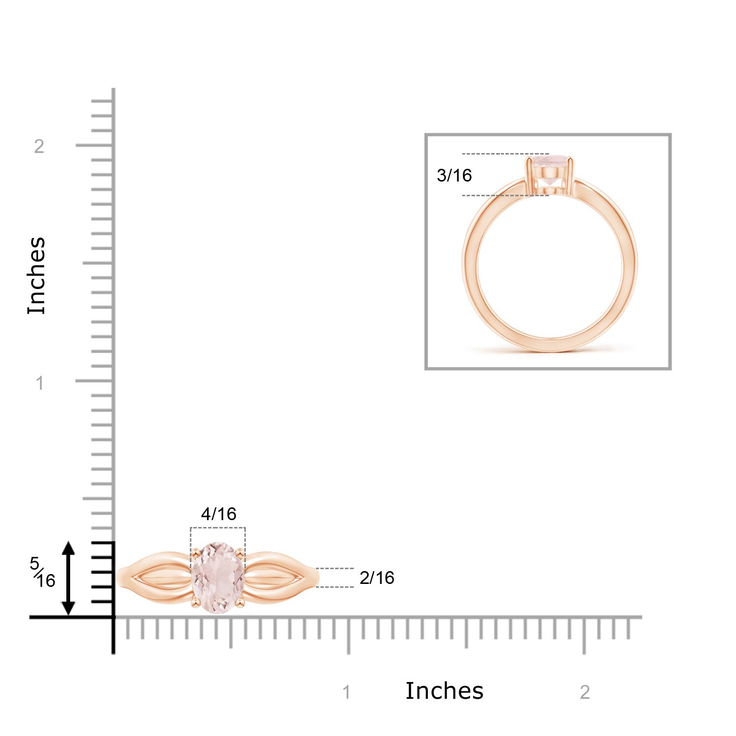 A - Morganite / 1.1 CT / 14 KT Rose Gold