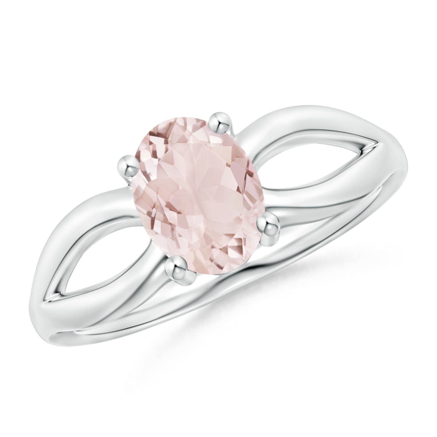 A - Morganite / 1.1 CT / 14 KT White Gold