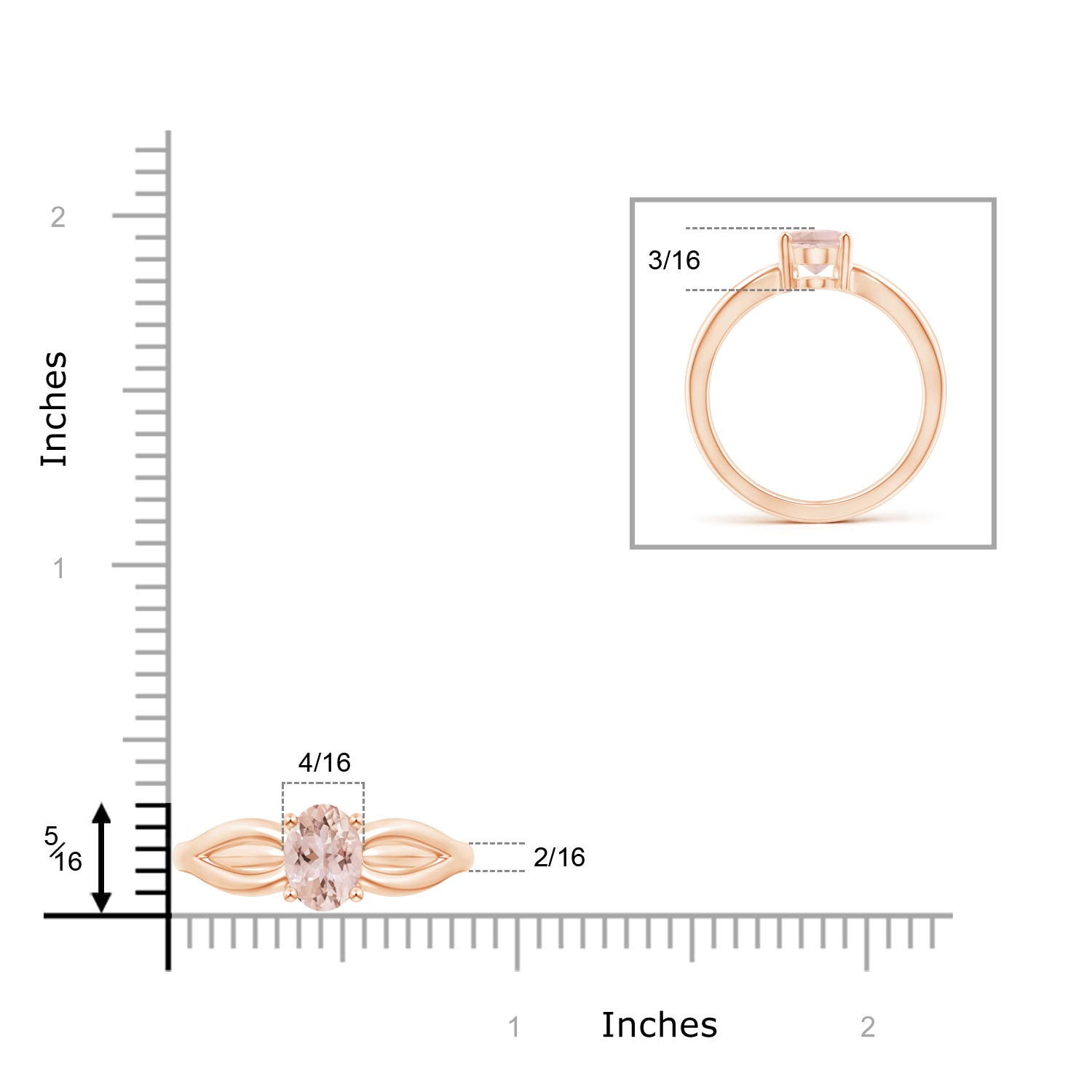 AAA - Morganite / 1.1 CT / 14 KT Rose Gold