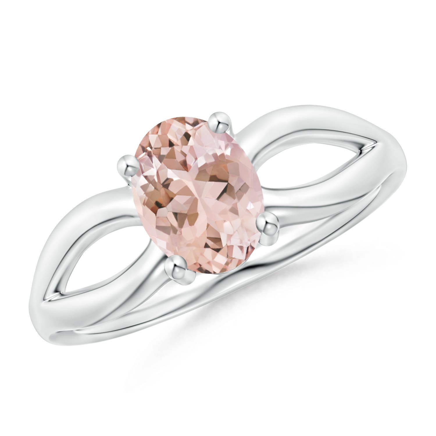 AAAA - Morganite / 1.1 CT / 14 KT White Gold