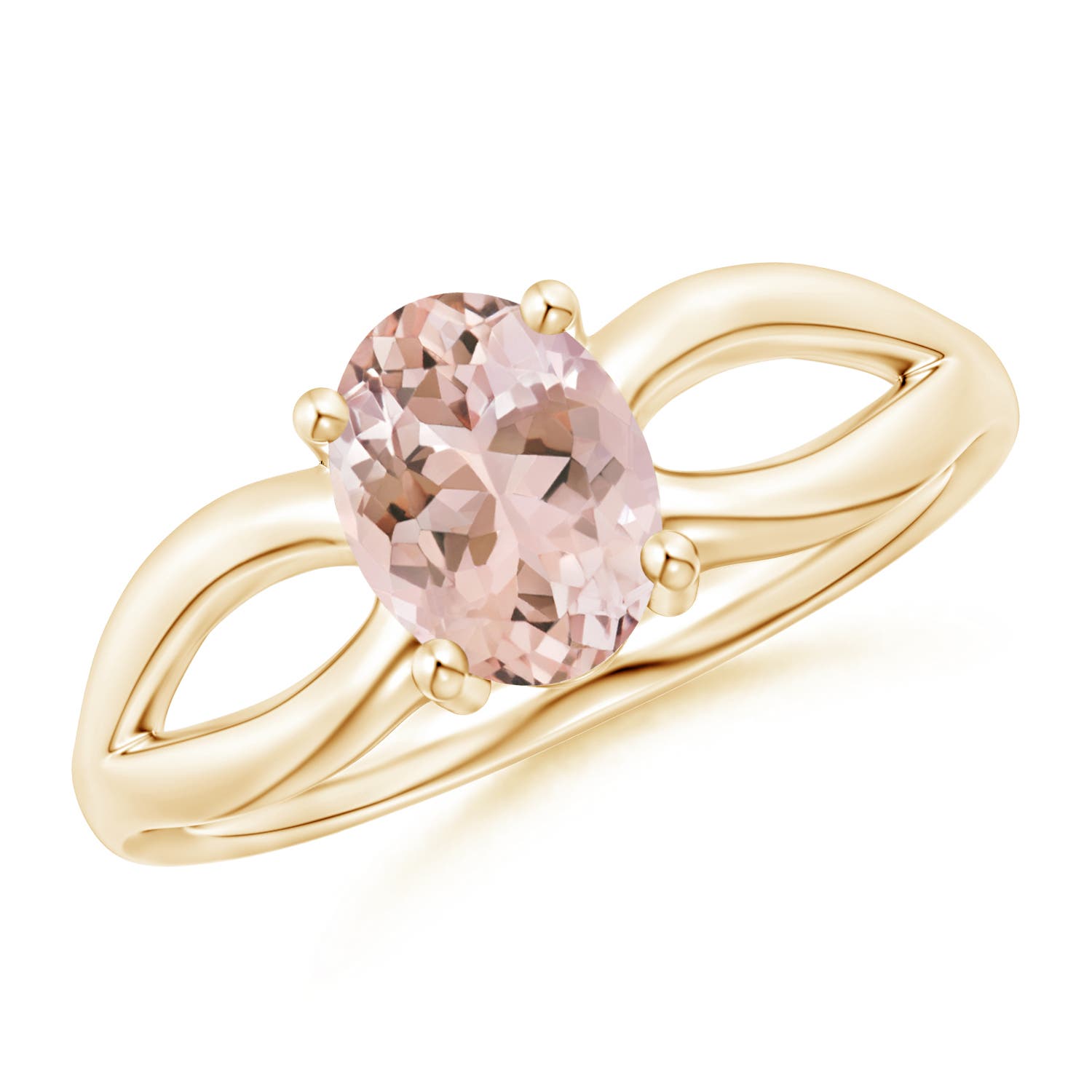 AAAA - Morganite / 1.1 CT / 14 KT Yellow Gold