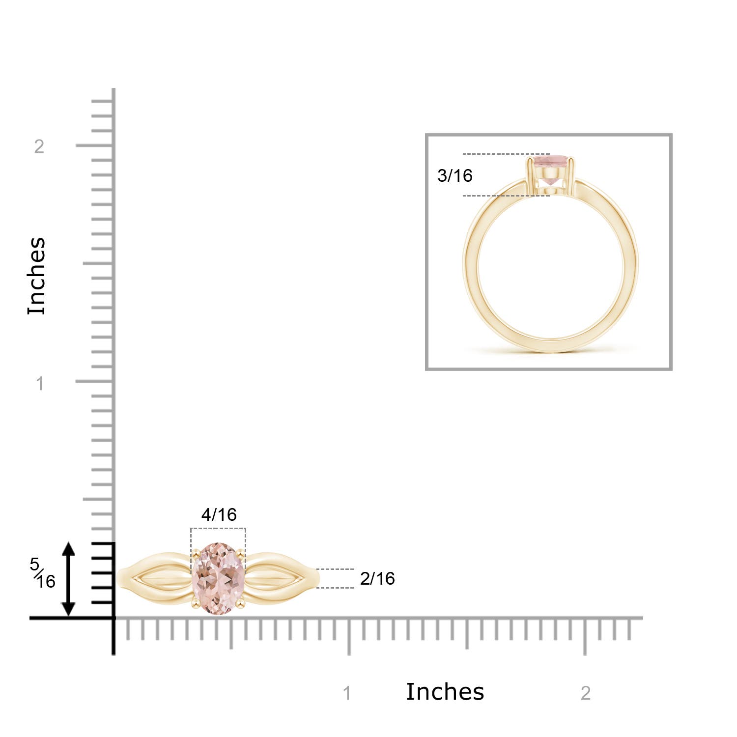 AAAA - Morganite / 1.1 CT / 14 KT Yellow Gold