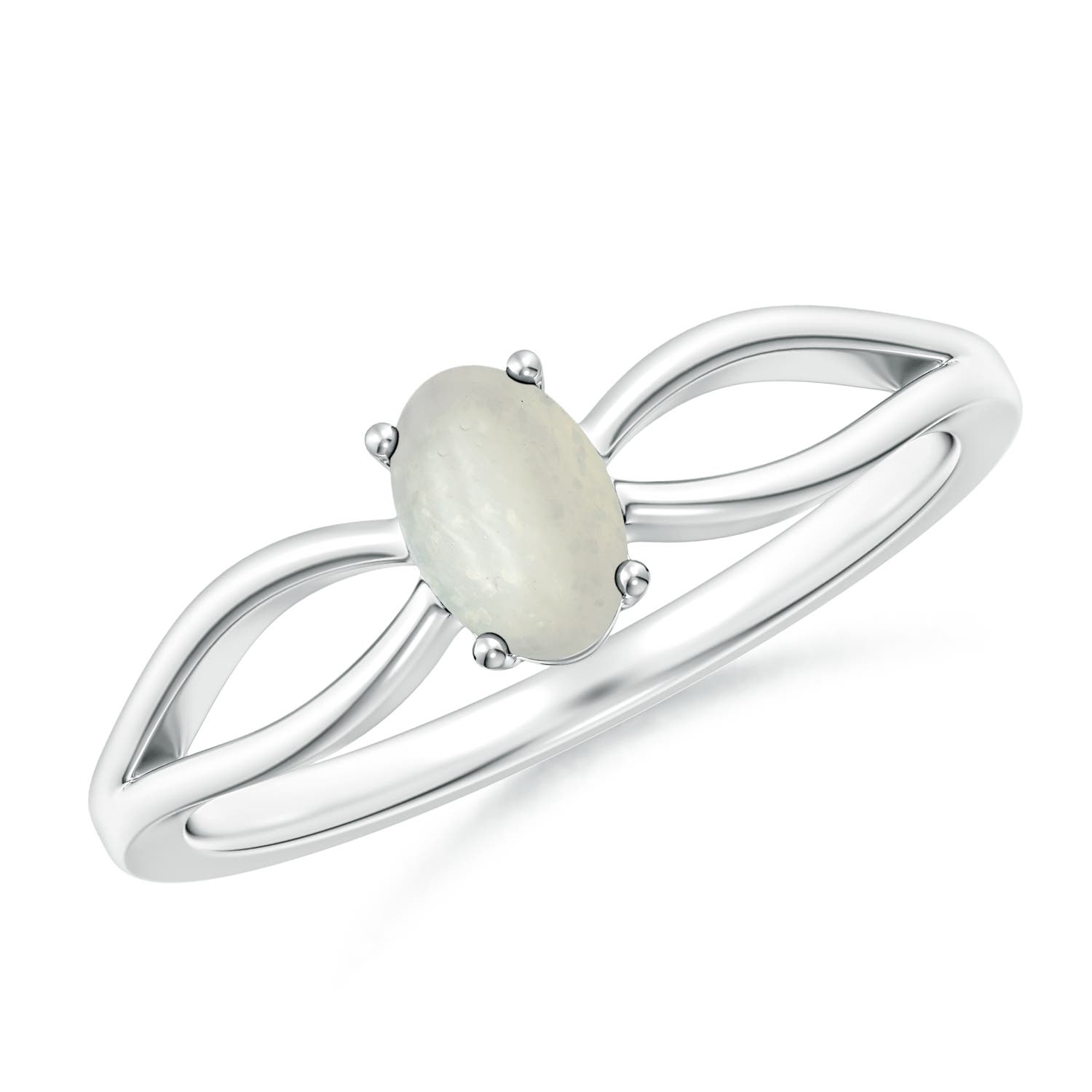 A - Moonstone / 0.37 CT / 14 KT White Gold