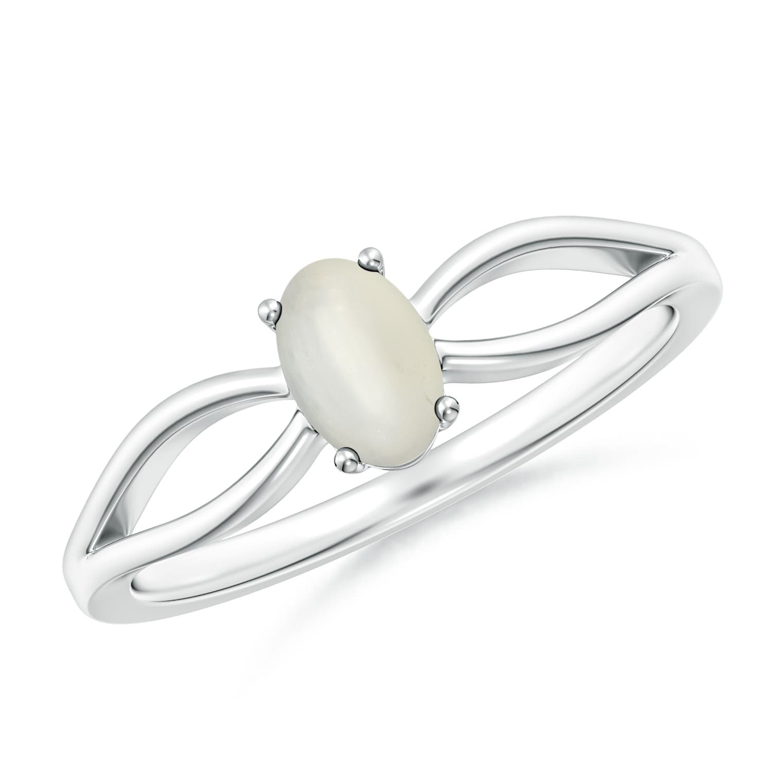 AAA - Moonstone / 0.37 CT / 14 KT White Gold