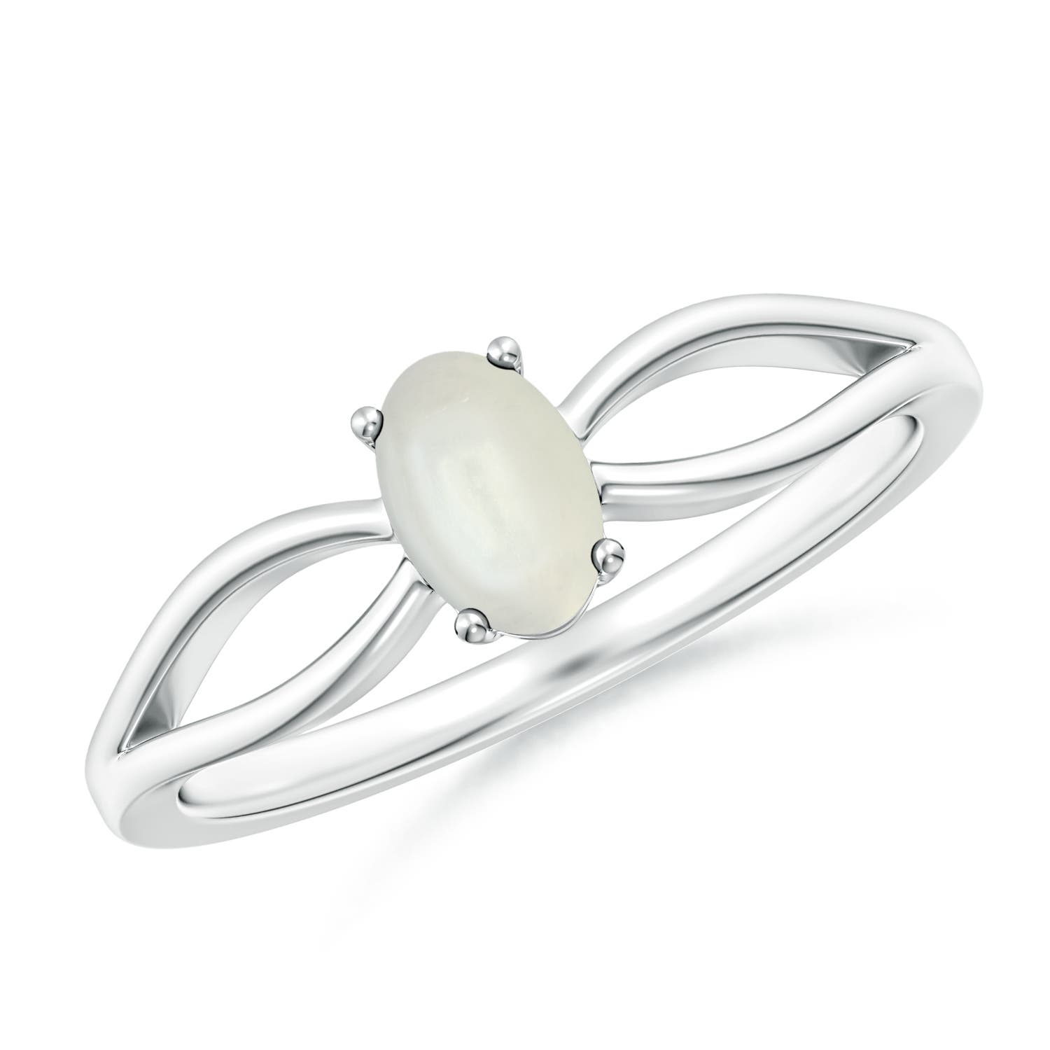 AAAA - Moonstone / 0.37 CT / 14 KT White Gold