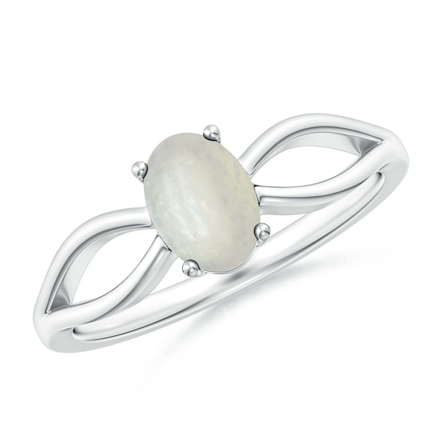 A - Moonstone / 0.68 CT / 14 KT White Gold