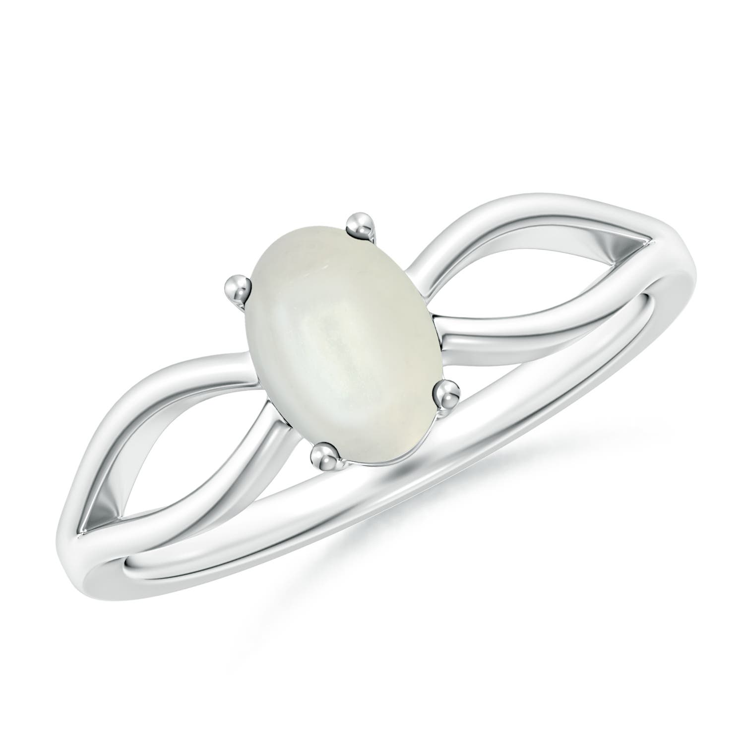 AAAA - Moonstone / 0.68 CT / 14 KT White Gold