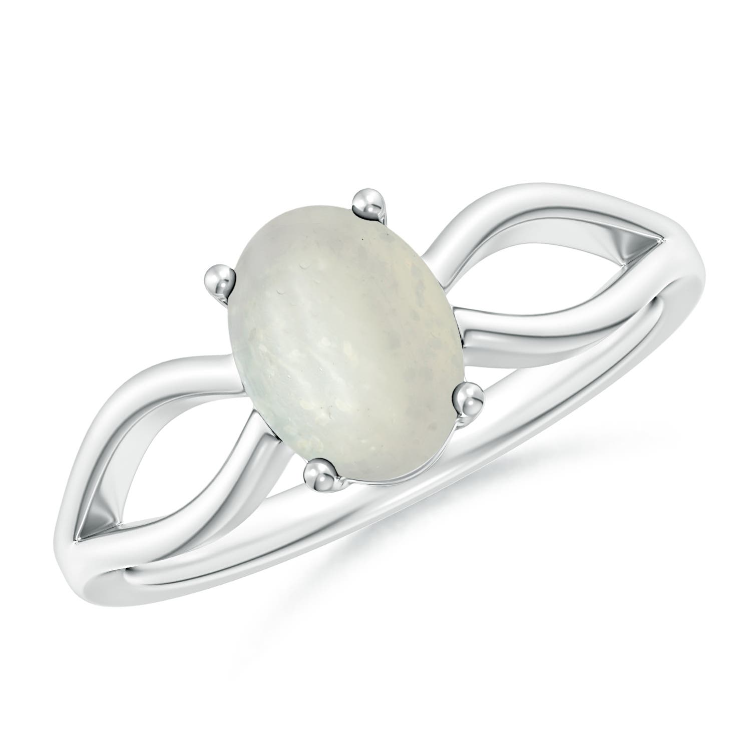 A - Moonstone / 1.1 CT / 14 KT White Gold