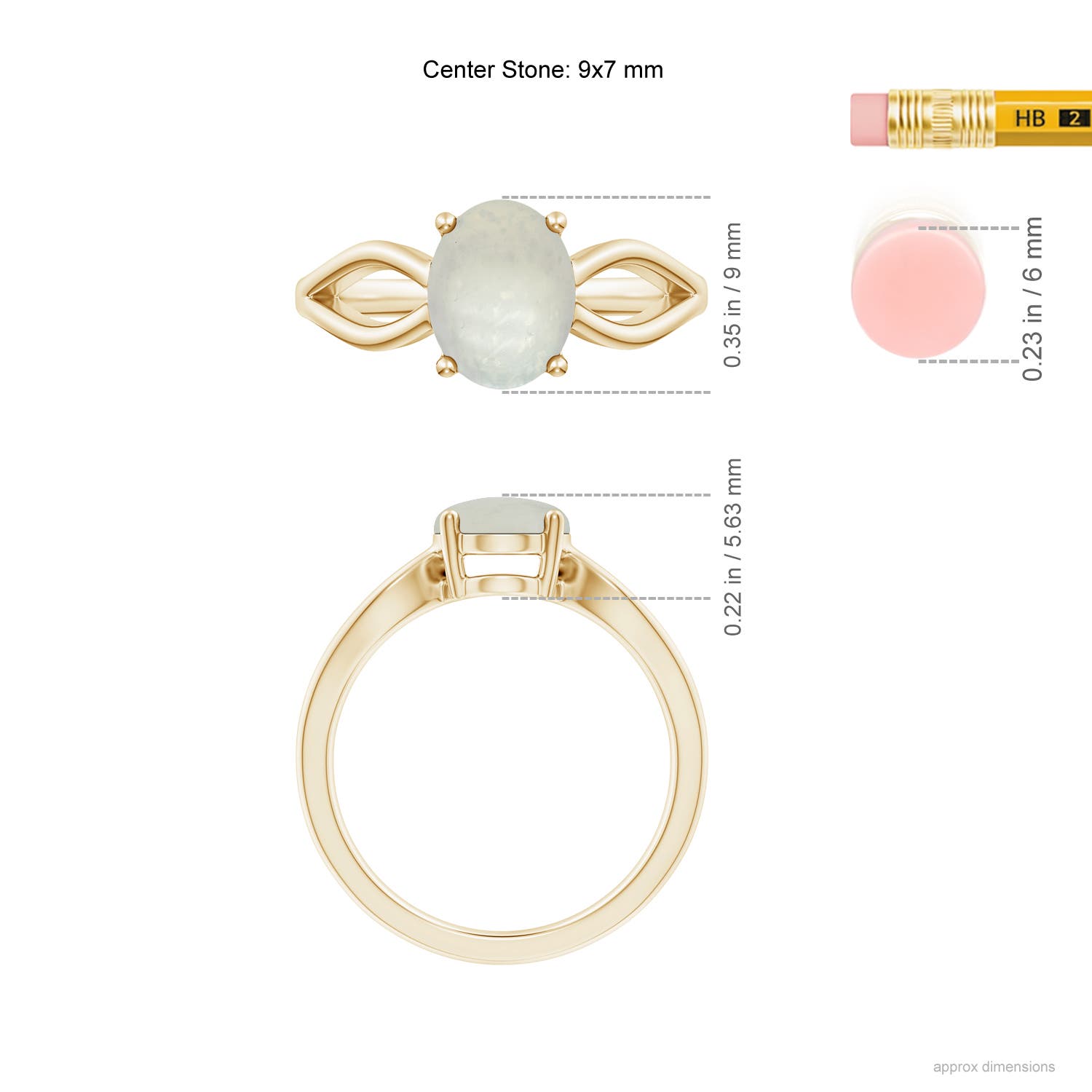 A - Moonstone / 1.7 CT / 14 KT Yellow Gold