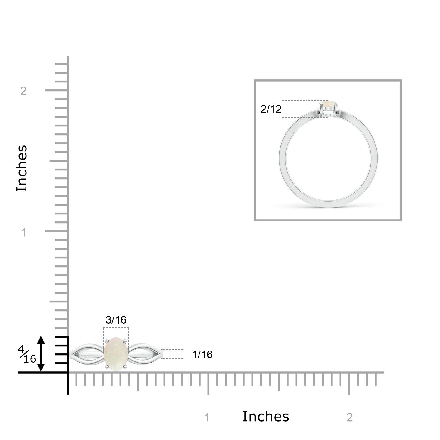 A - Opal / 0.28 CT / 14 KT White Gold