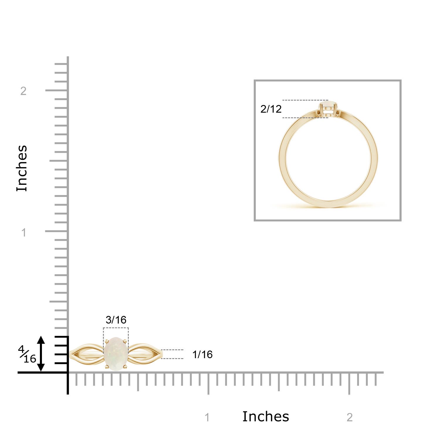 A - Opal / 0.28 CT / 14 KT Yellow Gold