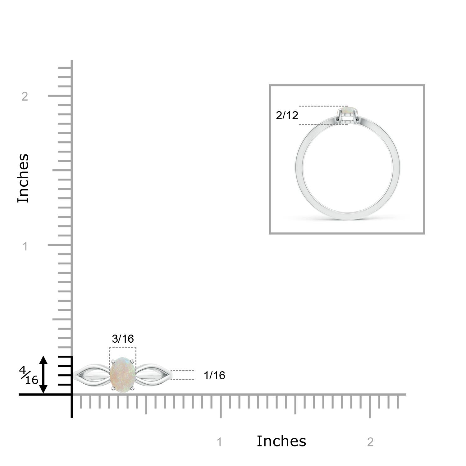 AA - Opal / 0.28 CT / 14 KT White Gold