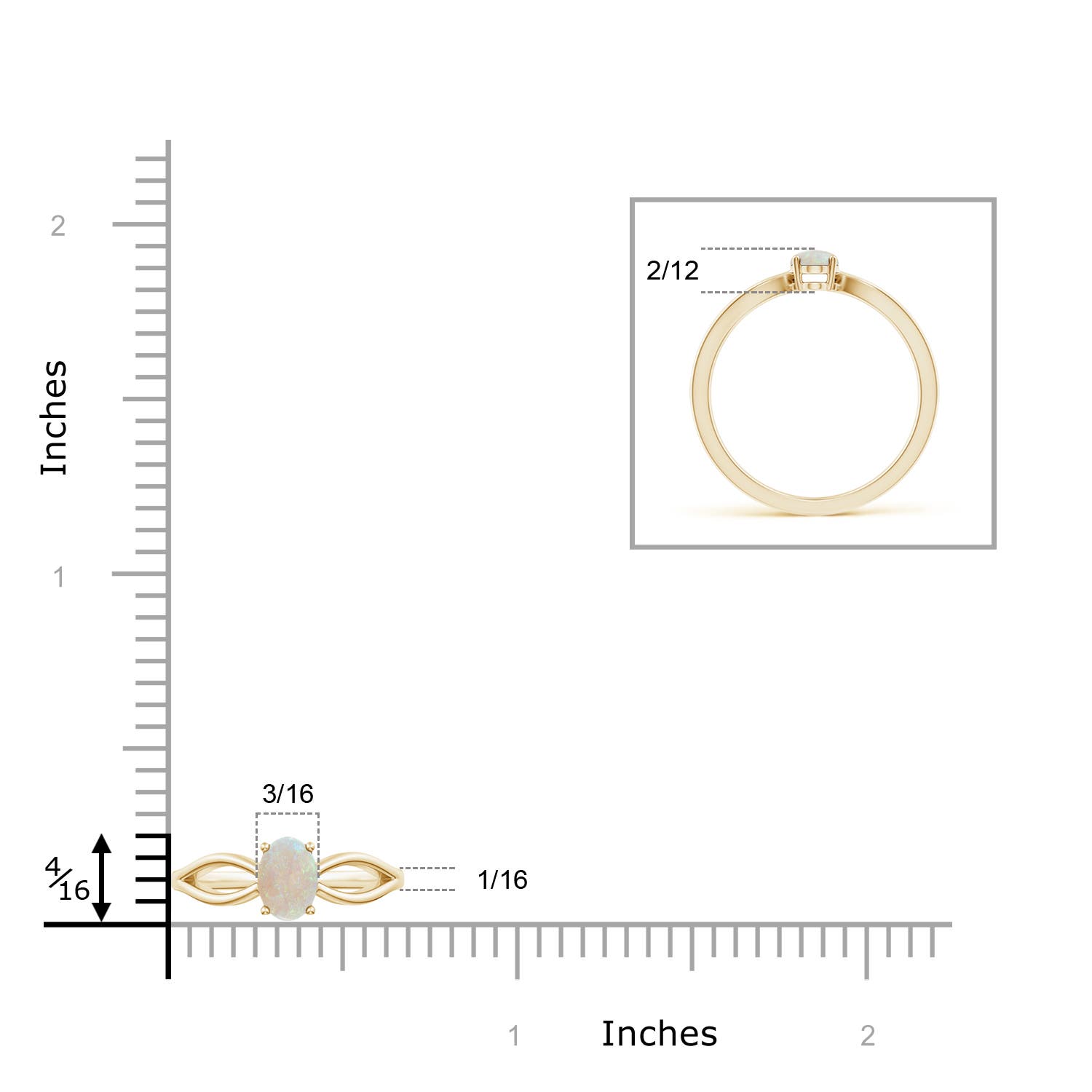 AA - Opal / 0.28 CT / 14 KT Yellow Gold