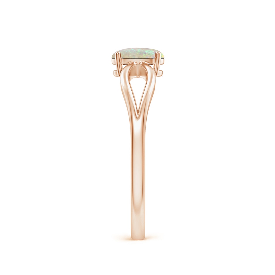 6x4mm AAA Prong-Set Solitaire Opal Split Shank Ring in Rose Gold side-2