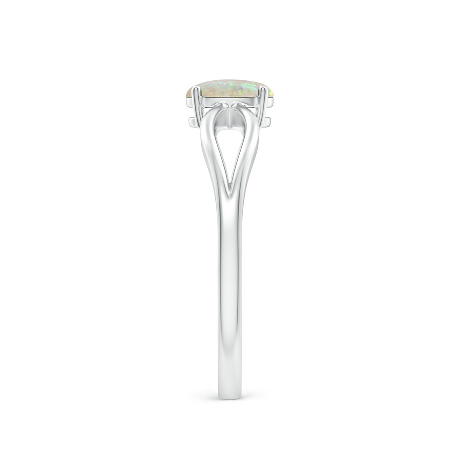 6x4mm AAA Prong-Set Solitaire Opal Split Shank Ring in White Gold side-2