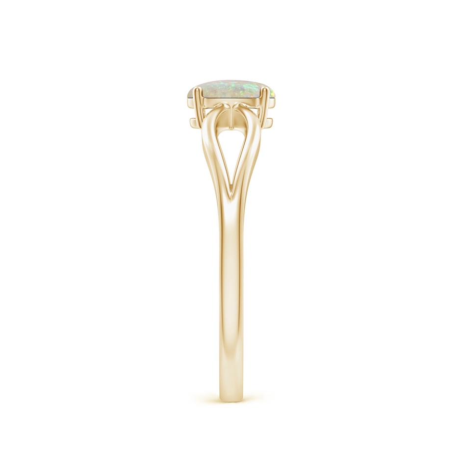 6x4mm AAA Prong-Set Solitaire Opal Split Shank Ring in Yellow Gold side-2