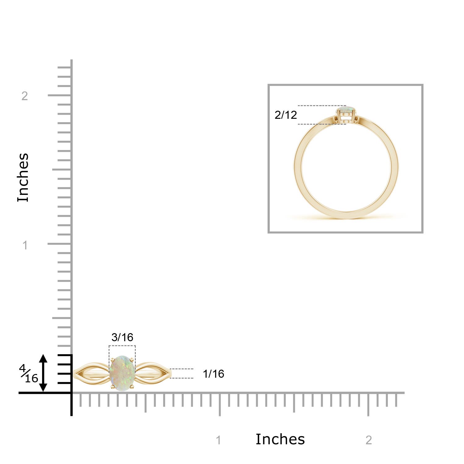 AAA - Opal / 0.28 CT / 14 KT Yellow Gold